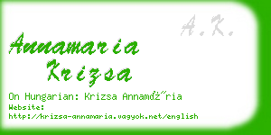 annamaria krizsa business card